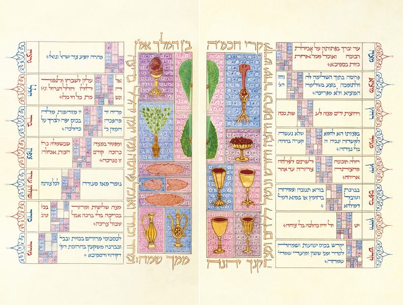 Moss Haggadah Seder 832 ©2024 David Moss Courtesy Bet Alpha Editions
