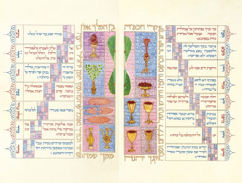 Moss Haggadah Seder 832 ©2024 David Moss Courtesy Bet Alpha Editions